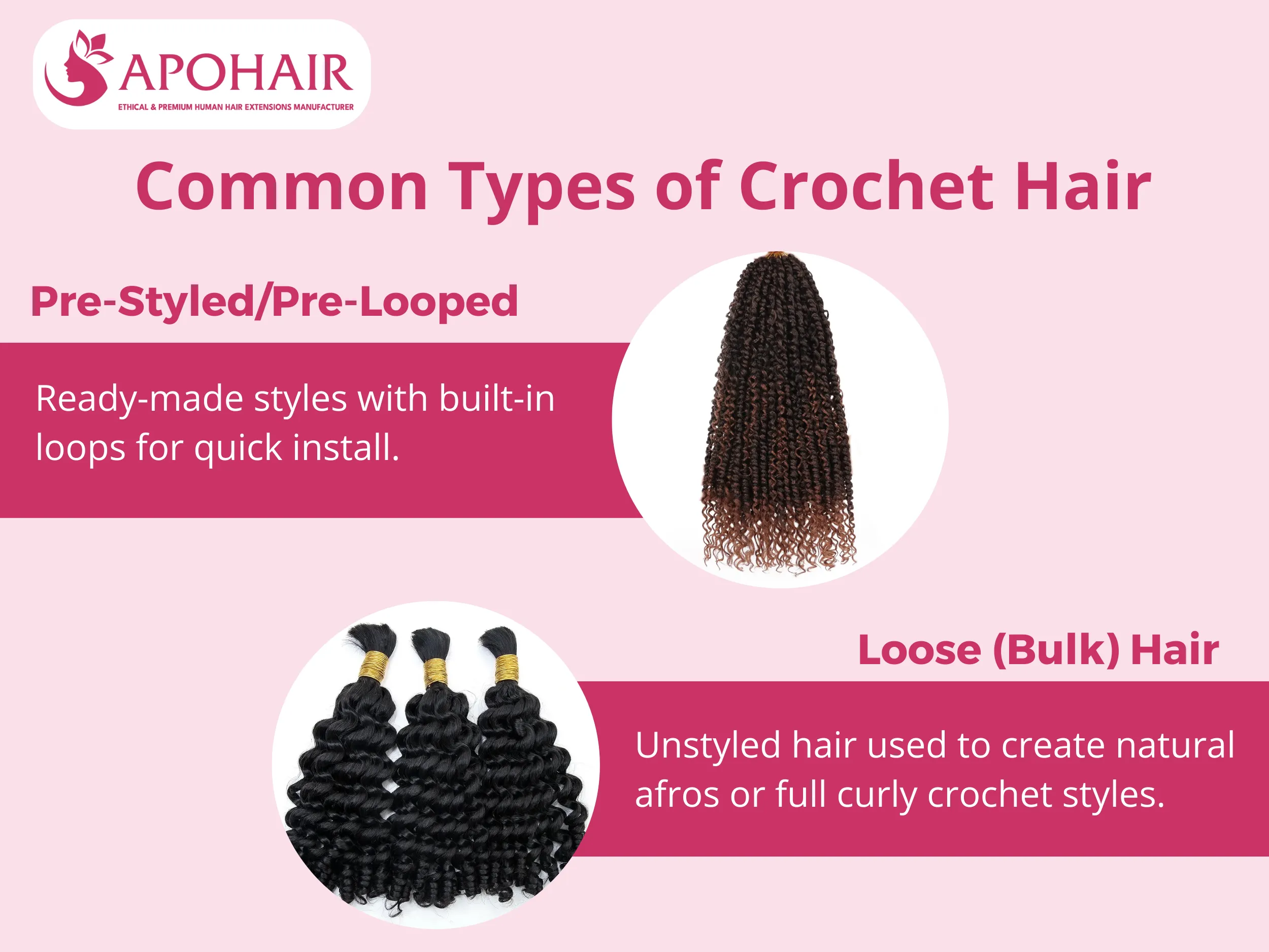 There are two main types of crochet hair