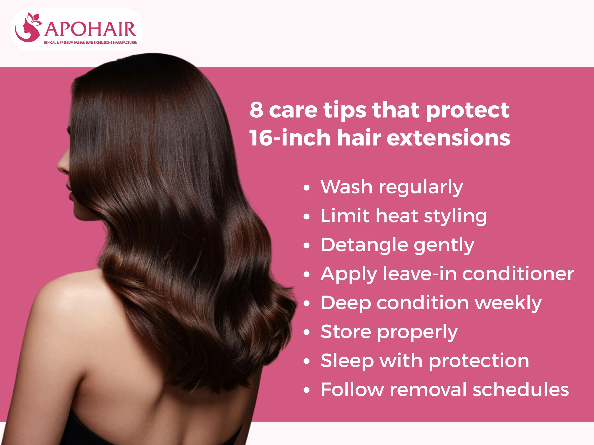 How do you take care of 16-inch hair extensions?
