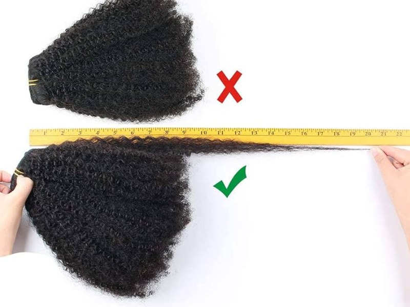 The correct way to measure the length of curly hair