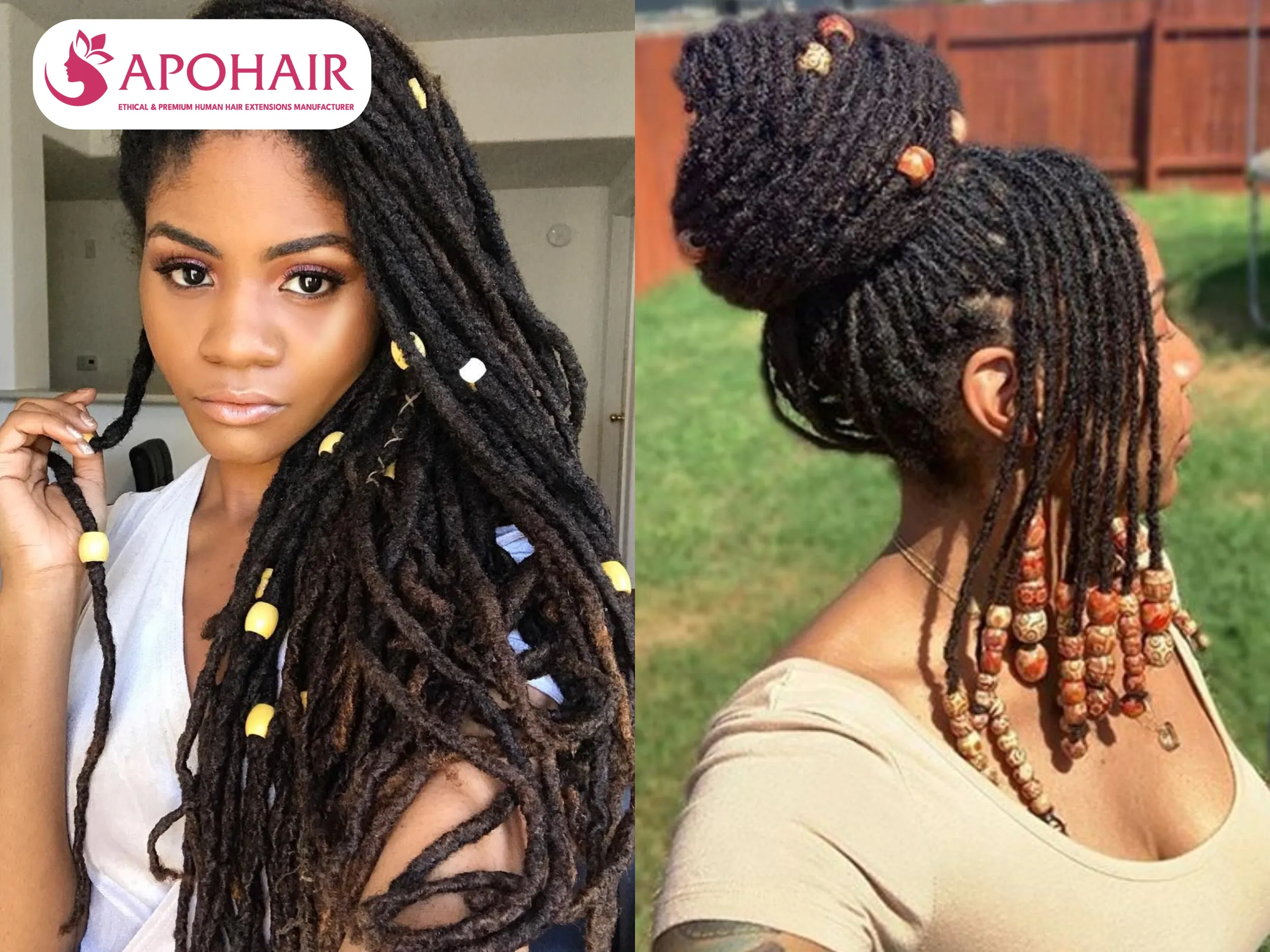 faux locs with beads