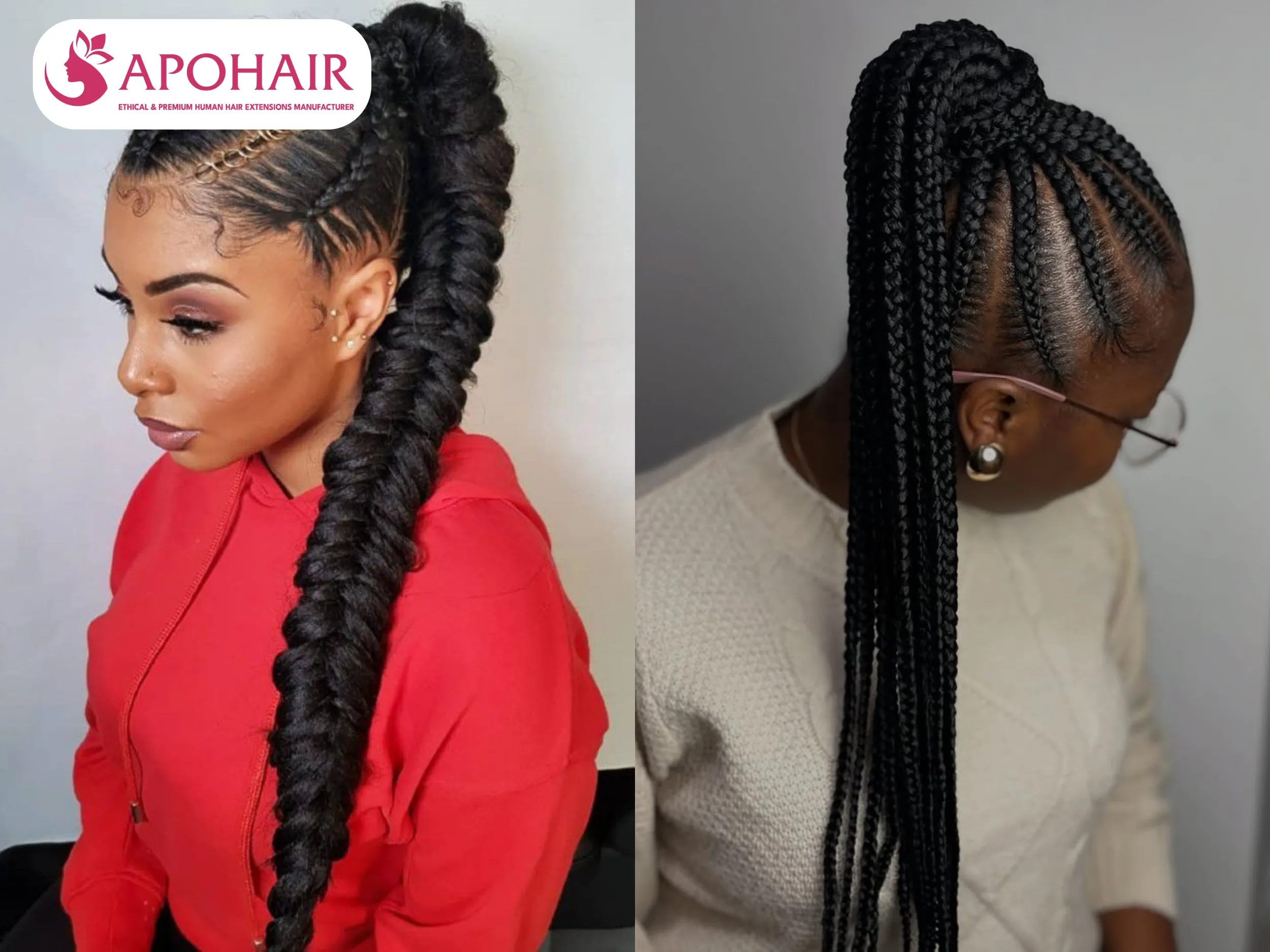 feed in cornrows ponytail