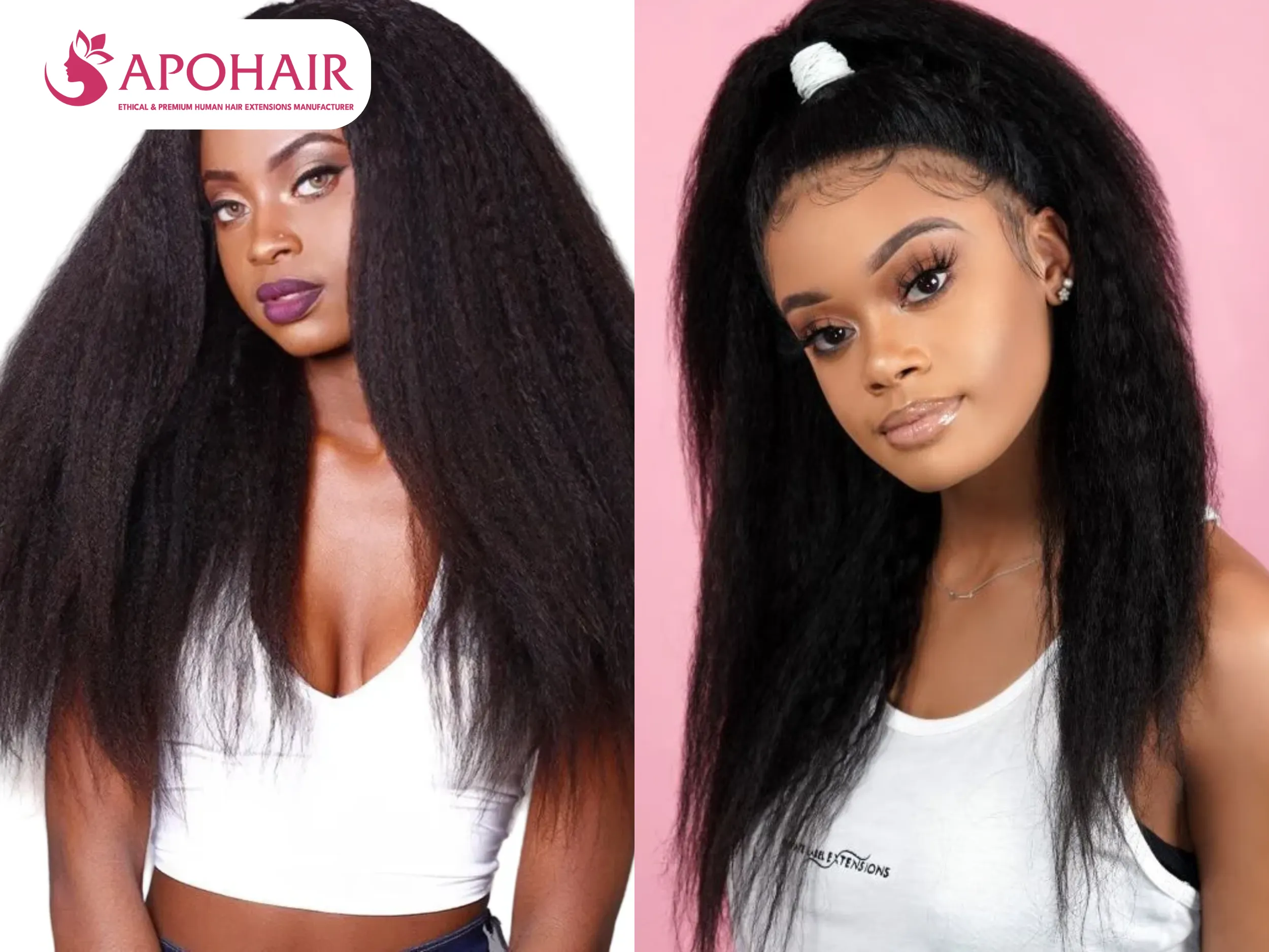 jet black kinky straight weave