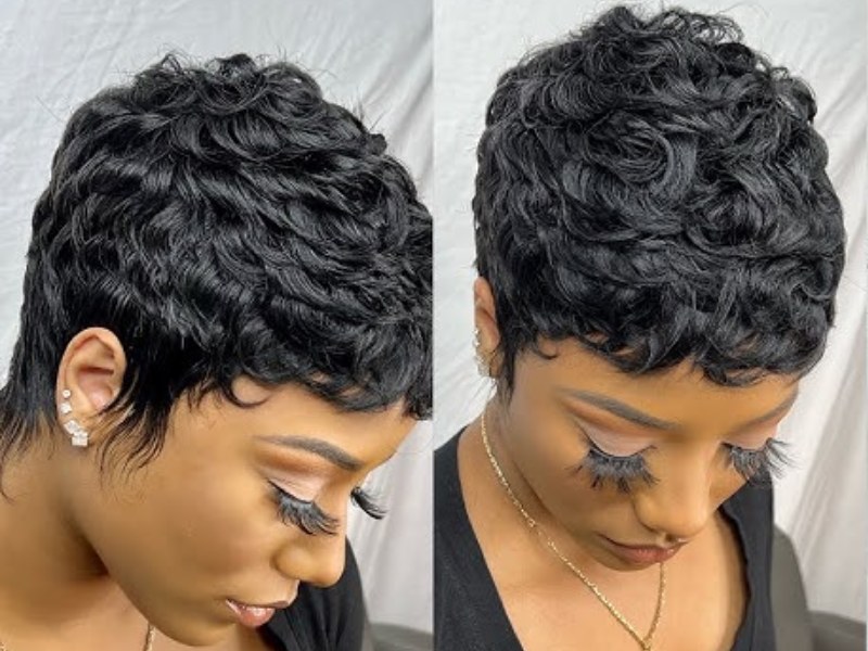 Pixie cut sew in