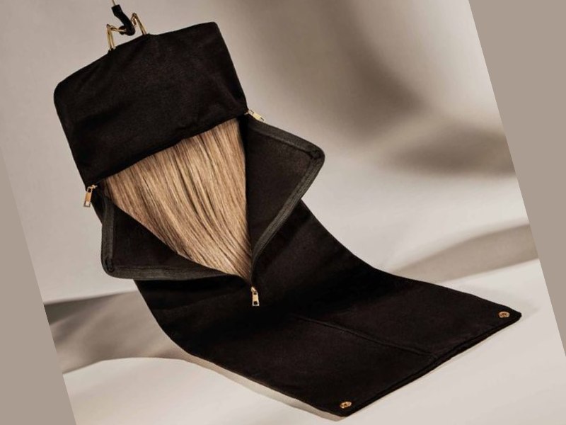 Store hair in the bag and hang it to maintain shape and smoothness