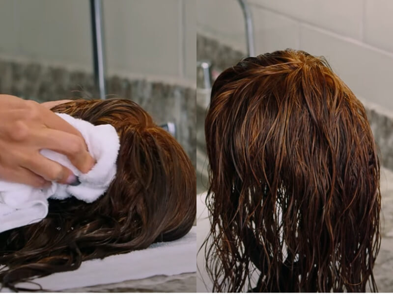 Remove the excess water from your wig with a dry towel