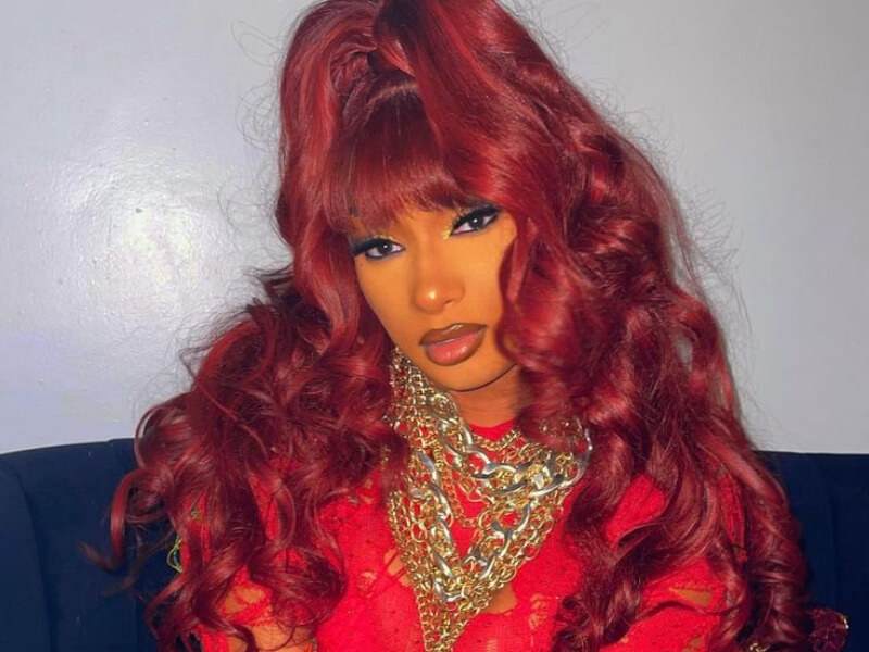 Megan Thee Stallion hairstyles: Red curls 