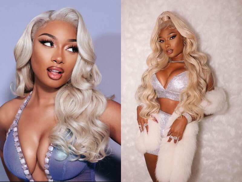 Megan Thee Stallion hairstyles: Long blonde wig