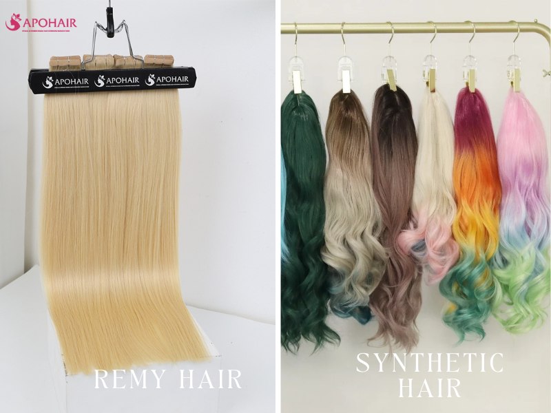 Remy human hair is different from synthetic hair, which is made from man-made fibers.