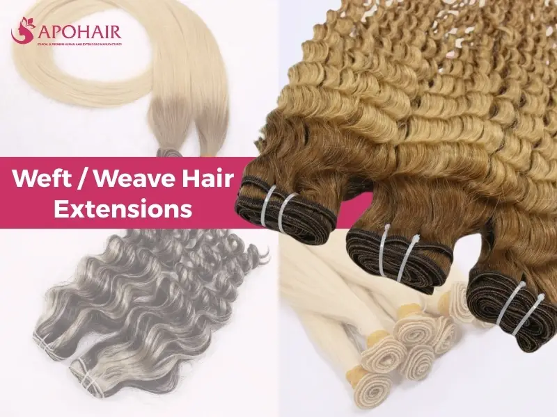 Weft extensions deliver maximum fullness and volume, creating consistently thick hair