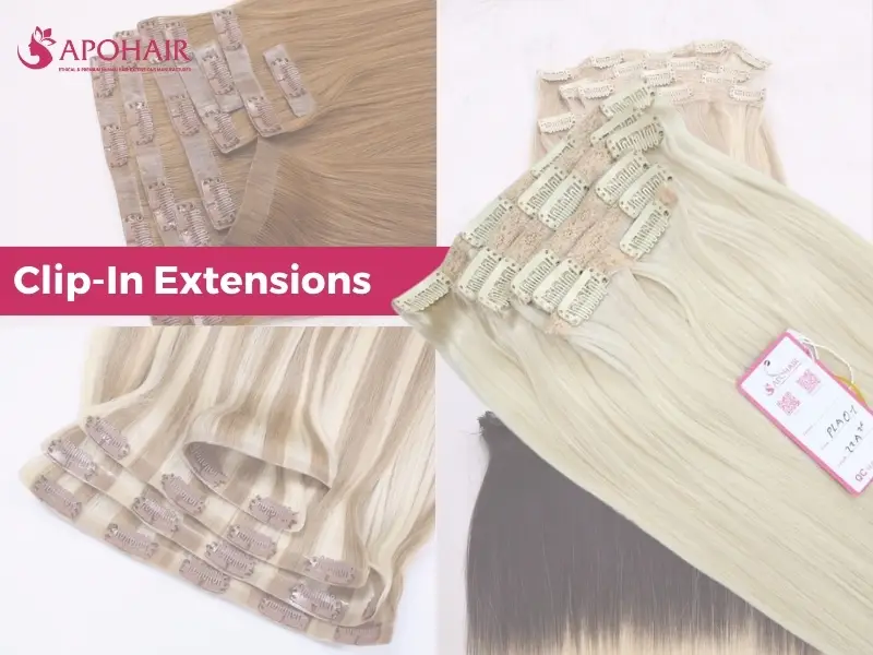 Clip-in extensions provide instant glamorous length down to the waist or hips