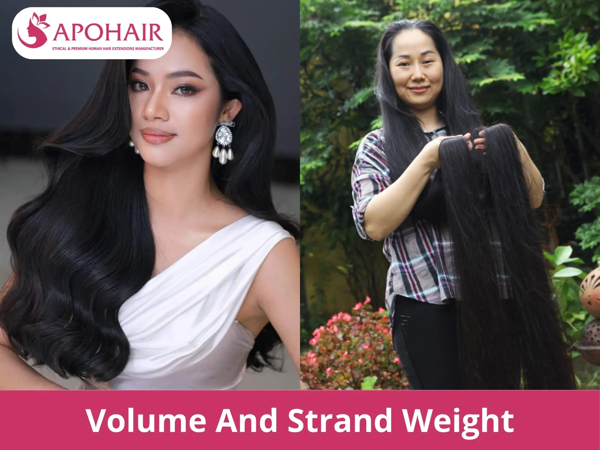 Cambodian hair and Vietnamese hair are different in volume and strand weight