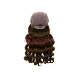 body wavy dark brown lace closure wig