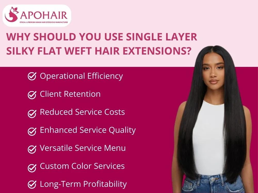 Single Layer Silky Flat Weft Hair Extensions boost salon revenue and client satisfaction