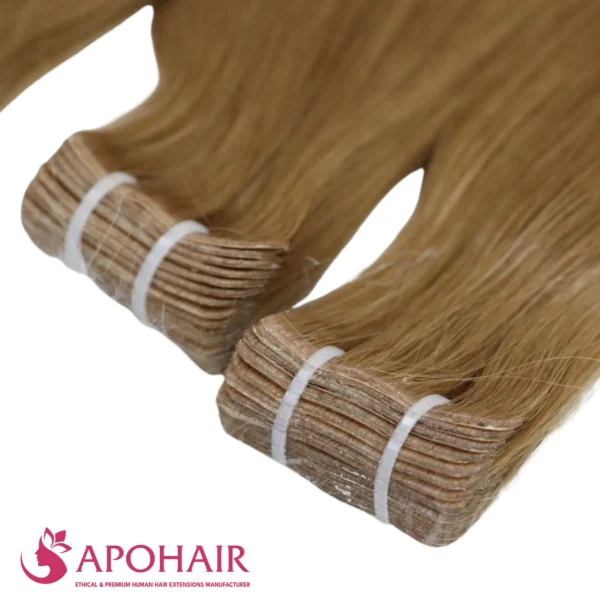 body wavy invisible tape in close up hair