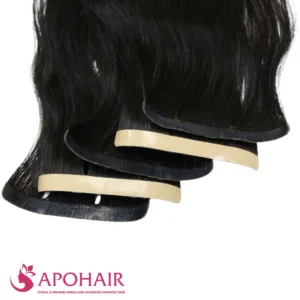 body wavy long tape in close up hair