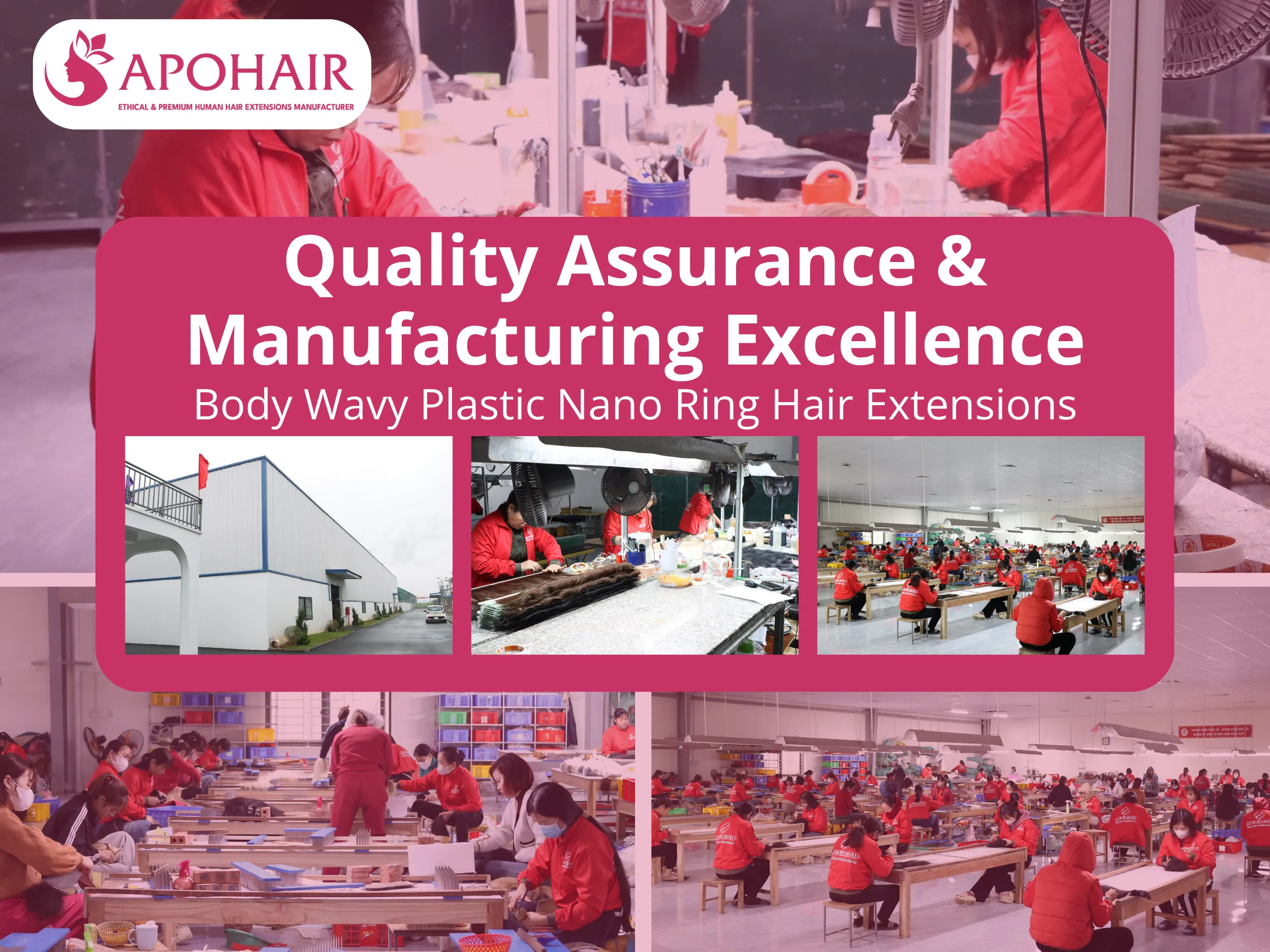 APOHAIR implements rigorous quality protocols throughout Body Wavy Plastic Nano Ring production