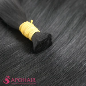 bone straight bulk hair extensions close up hair