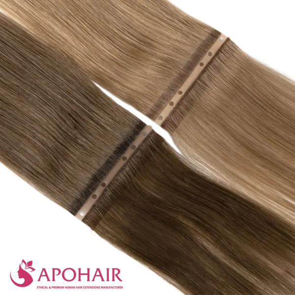 bone straight double taps tape in brown