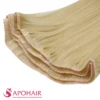 bone straight flat weft close up hair