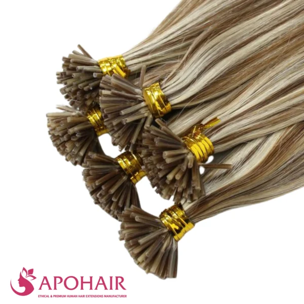 bone straight i tip close up hair