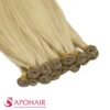 bone straight nano hand tied weft close up hair