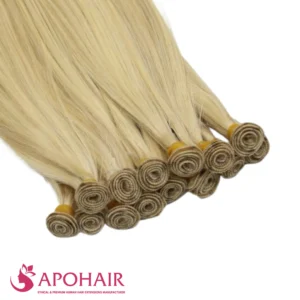 bone straight nano hand tied weft close up hair