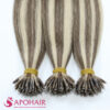 bone straight nano ring hair extensions piano color view up close