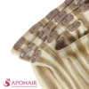 bone straight seamless clip in close up hair