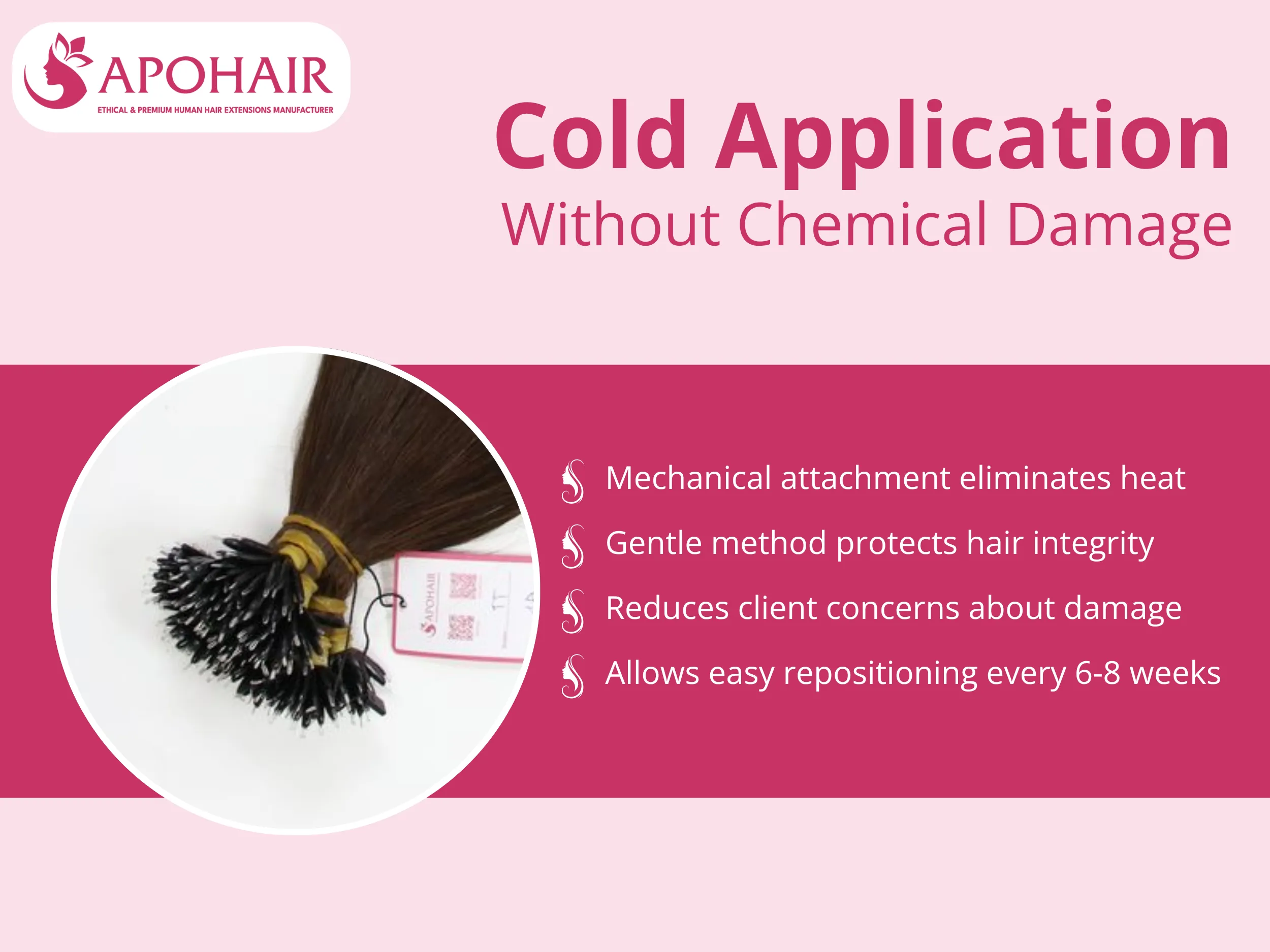 Mechanical attachment eliminates heat guns, bonding solutions, and curing processes