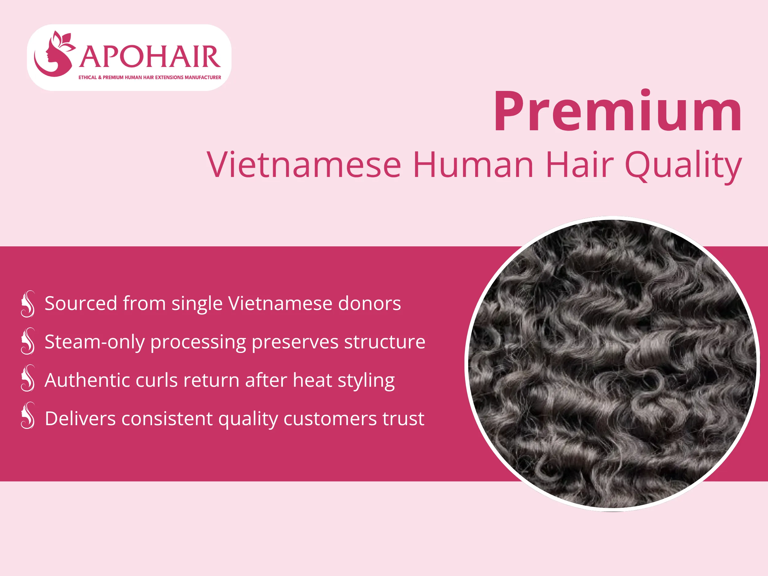 Sourced from single donors across Vietnam, each strand maintains its natural protein structure