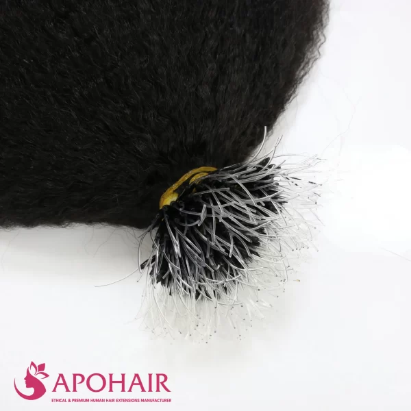 burmese curly plastic nano ring close up hair