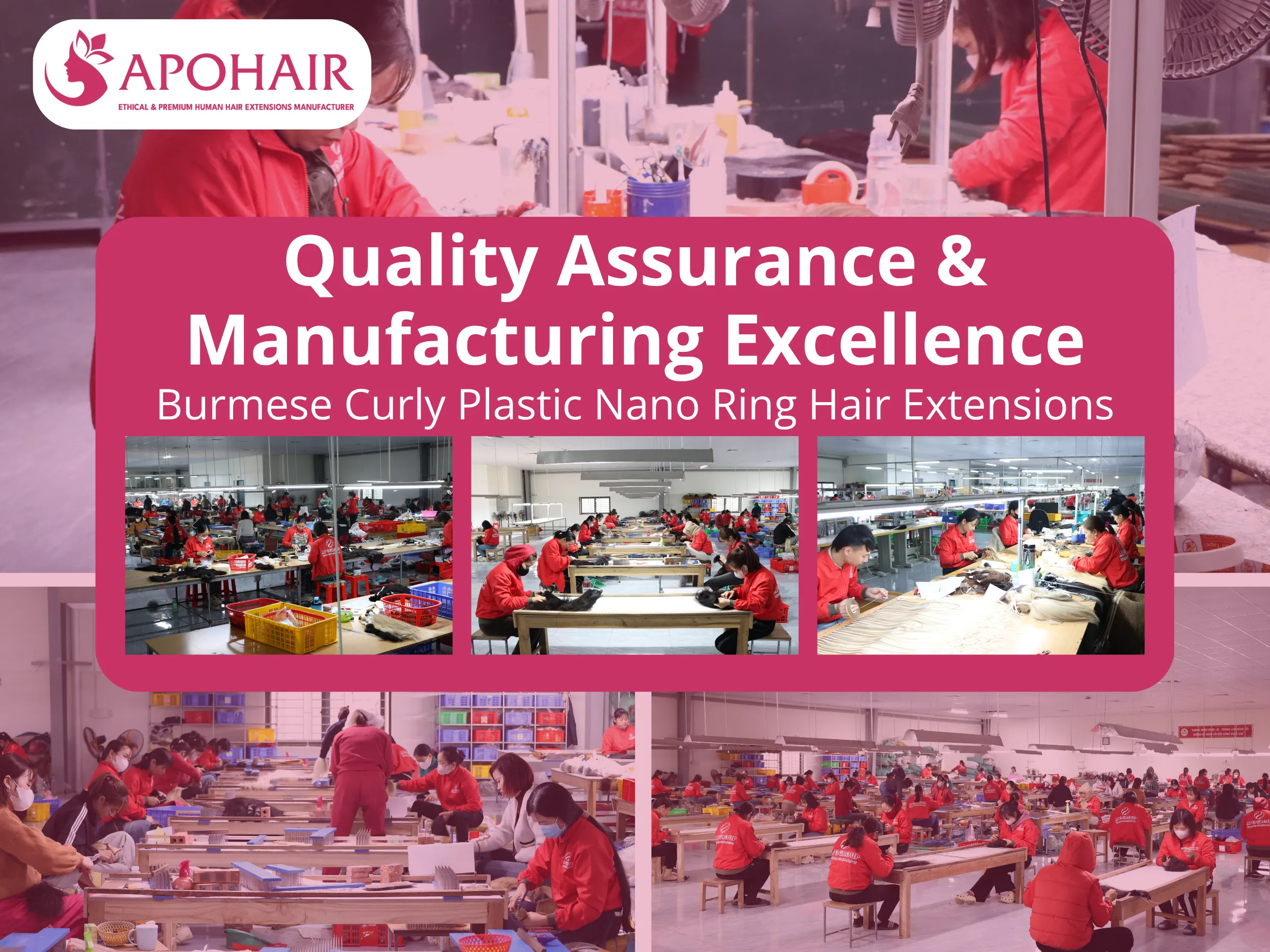 APOHAIR guarantees world-class quality with advanced manufacturing, expert craftsmanship, and premium Burmese curly nano ring extensions