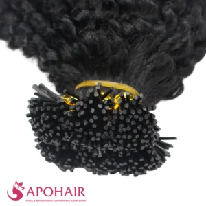 deep curly i tip close up hair