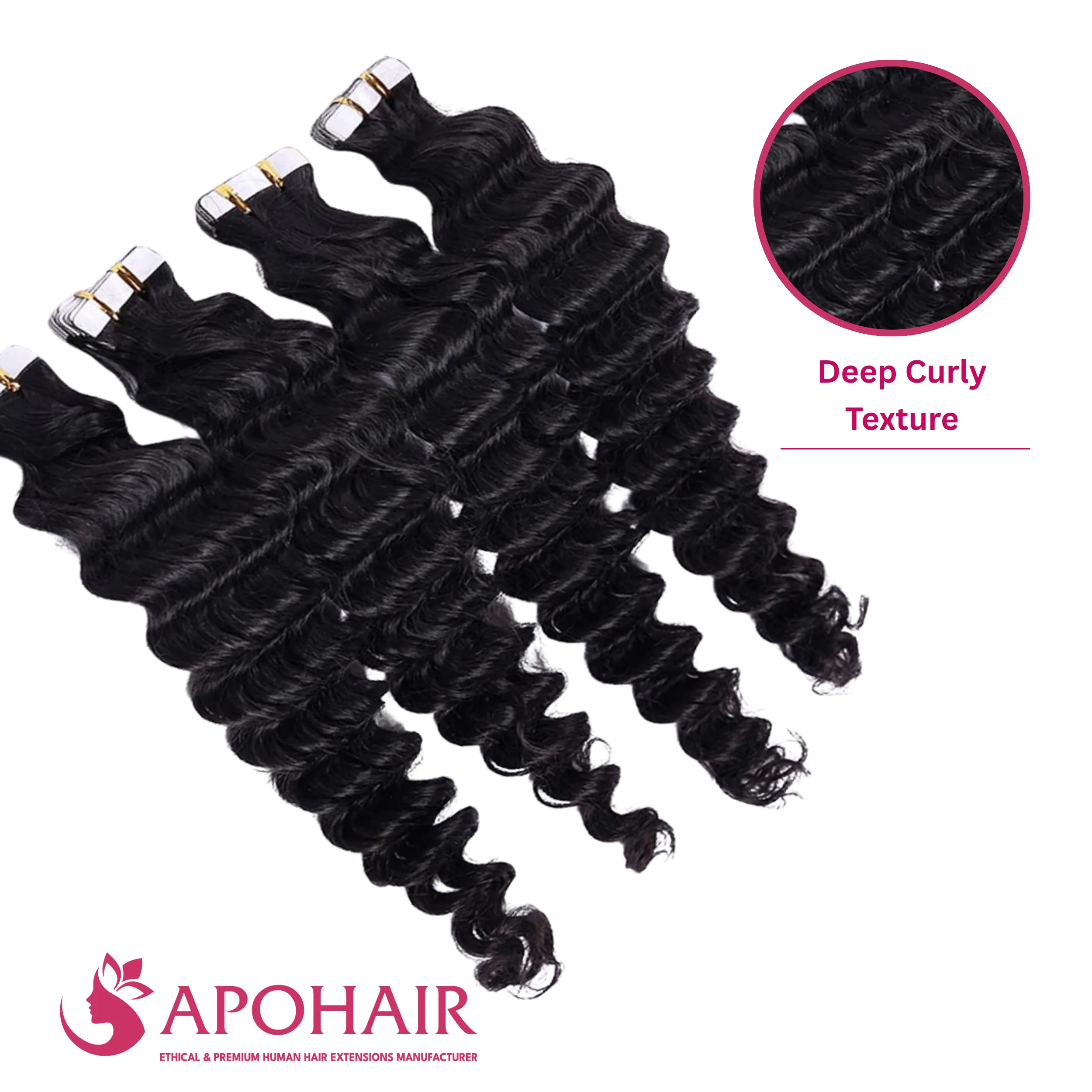 deep curly invisible tape in deep curly invisible tape in