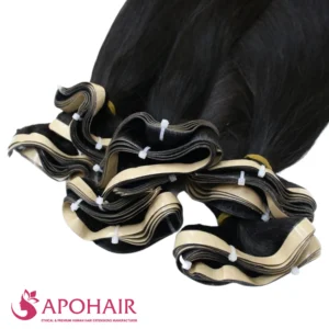 deep curly long tape in close up hair