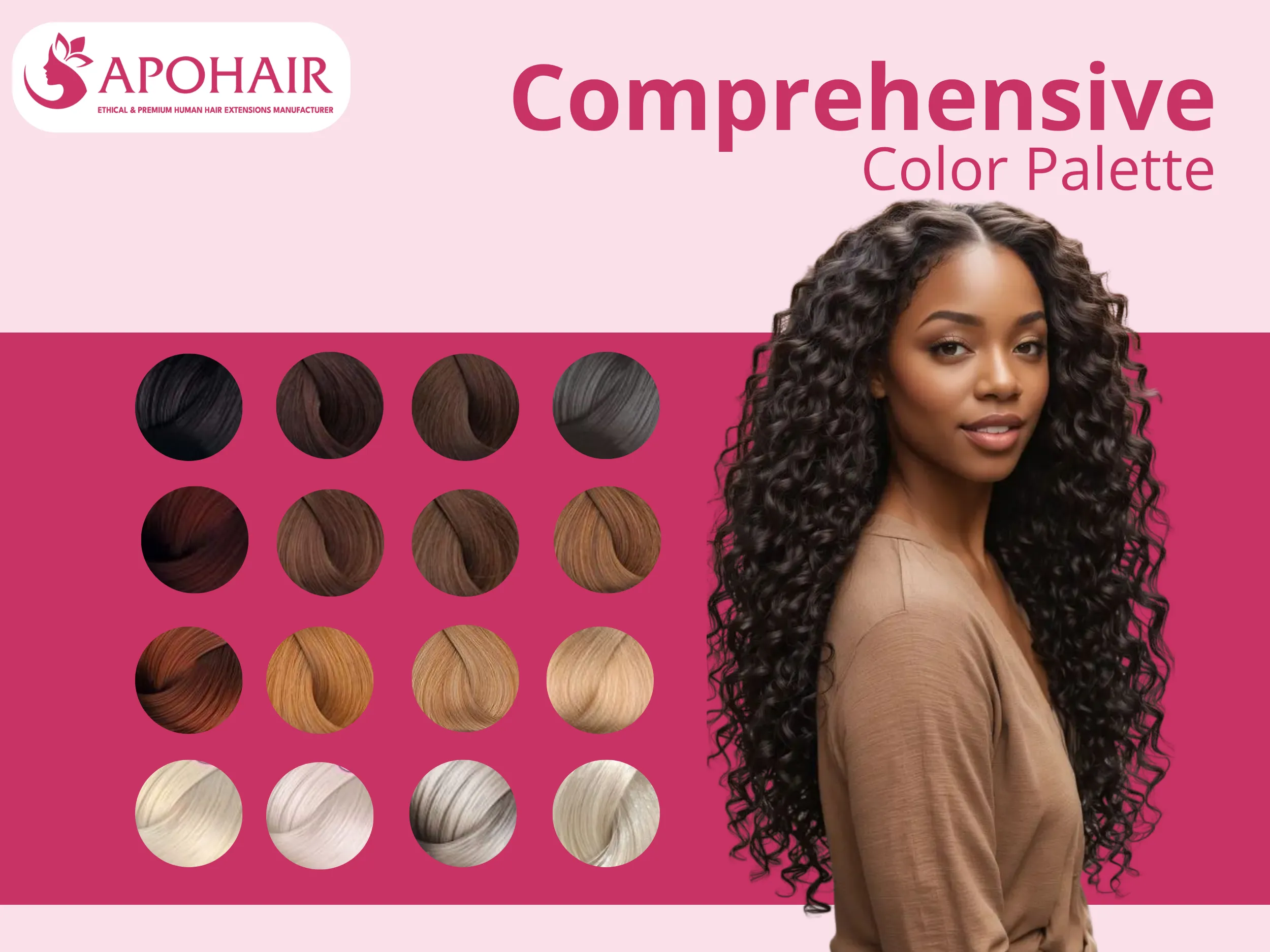 35+ shades—from black (#1–#1B) to brown (#2–#4) and platinum (#60, PLA01)—suit all clients