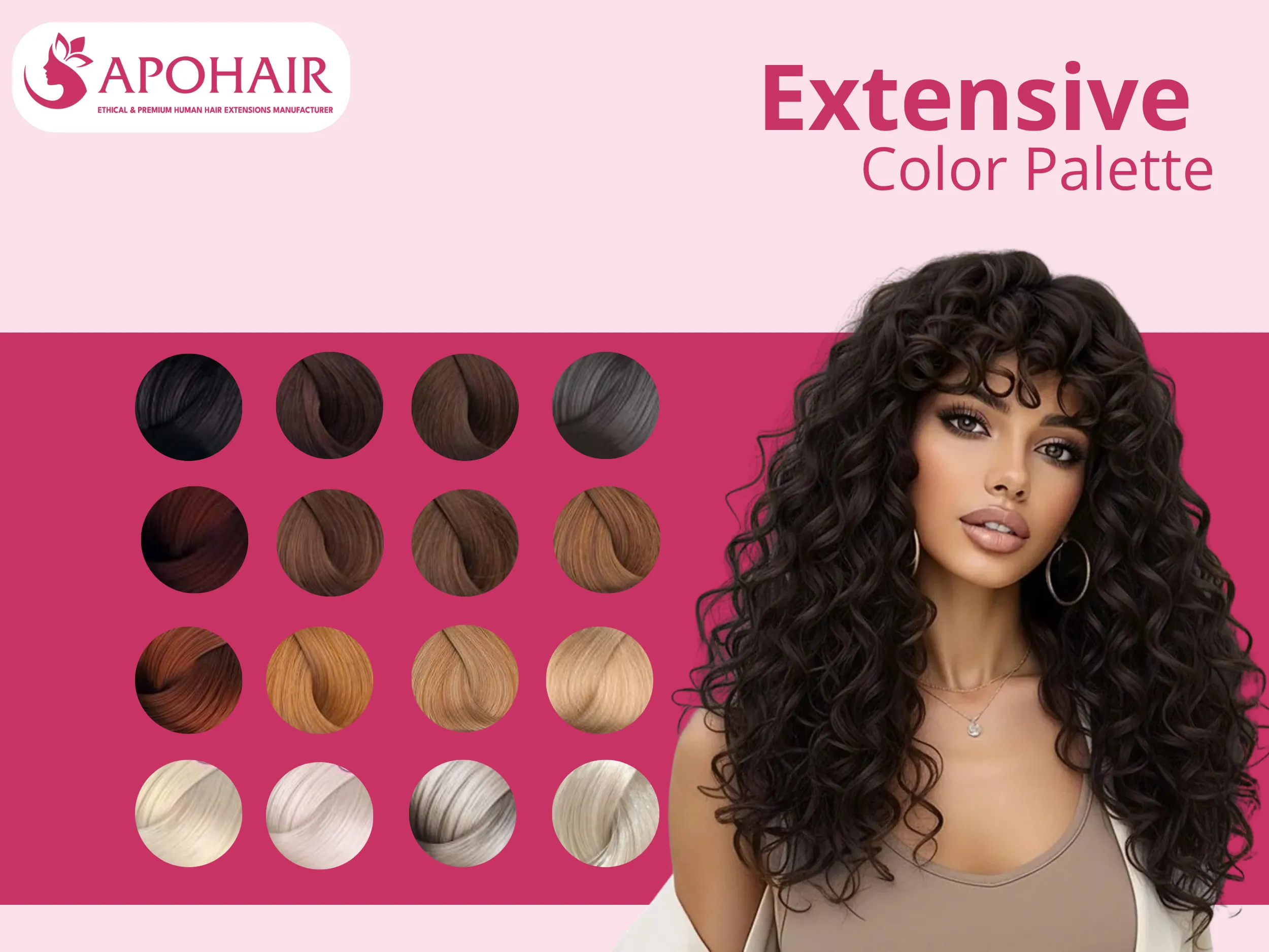 From jet black to platinum blonde, the palette spans 40+ shades including custom techniques