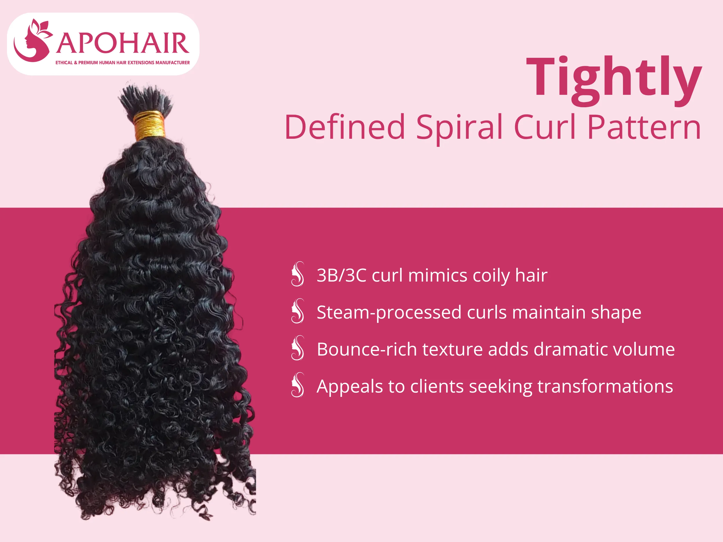 The 3B/3C curl pattern mimics natural coily hair with remarkable authenticity and dimensional movement