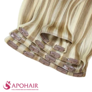 deep curly seamless clip in close up hair