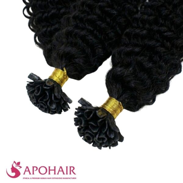 2 packs deep curly u tip hair extensions at apohair