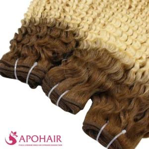deep wavy flat weft close up hair