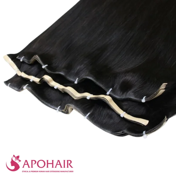 deep wavy long tape in close up hair