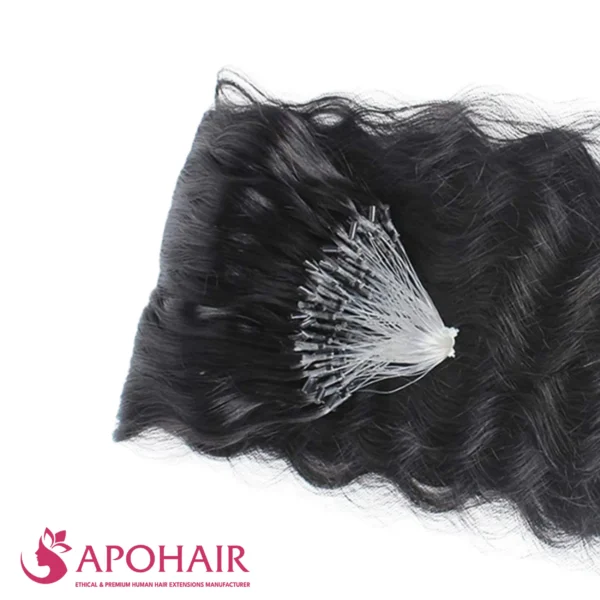 deep wavy micro loop close up hair