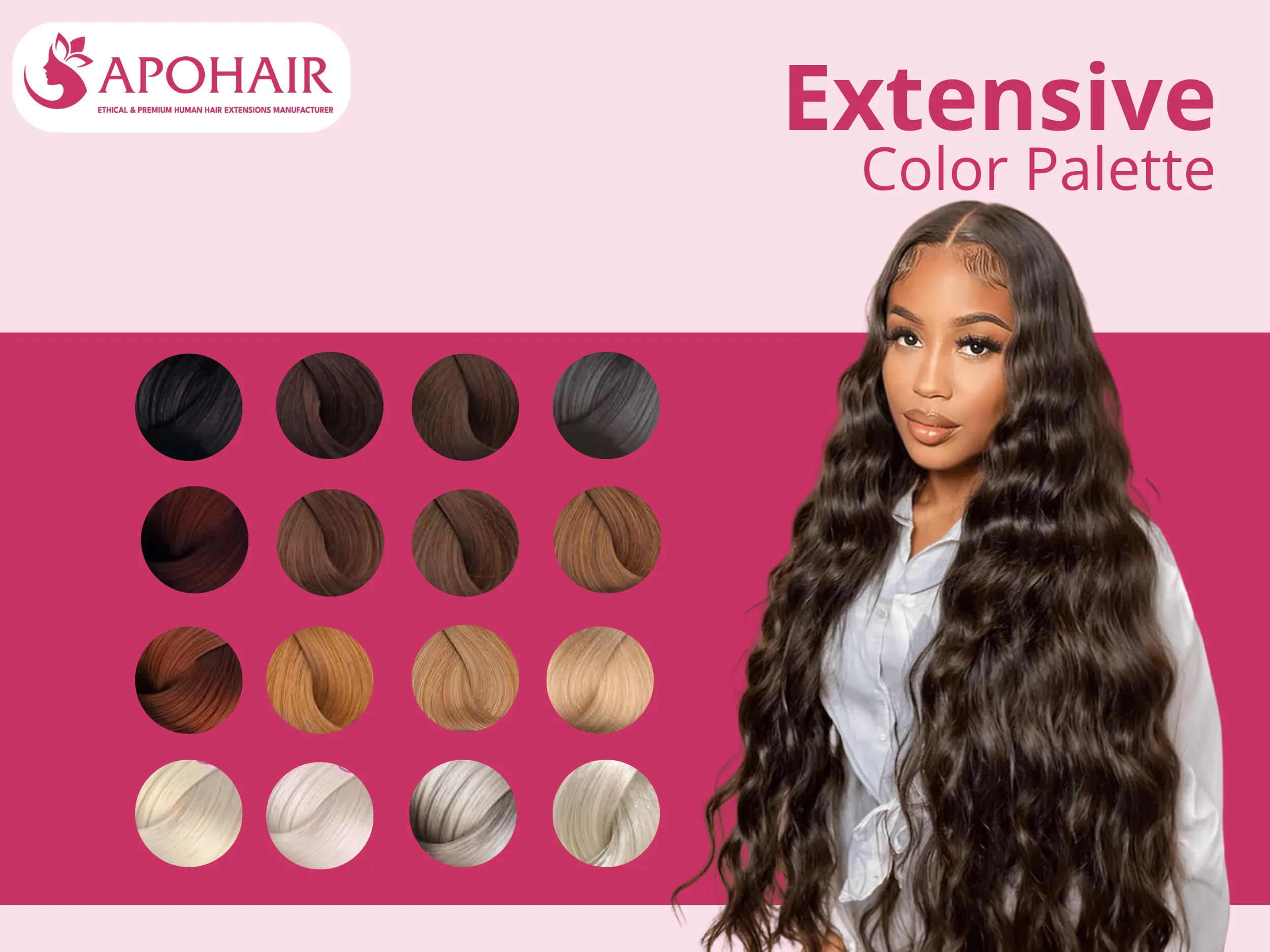 35+ shades—from natural black to platinum—match diverse client colors and trending styles