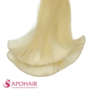 deep wavy nano hand tied weft close up hair