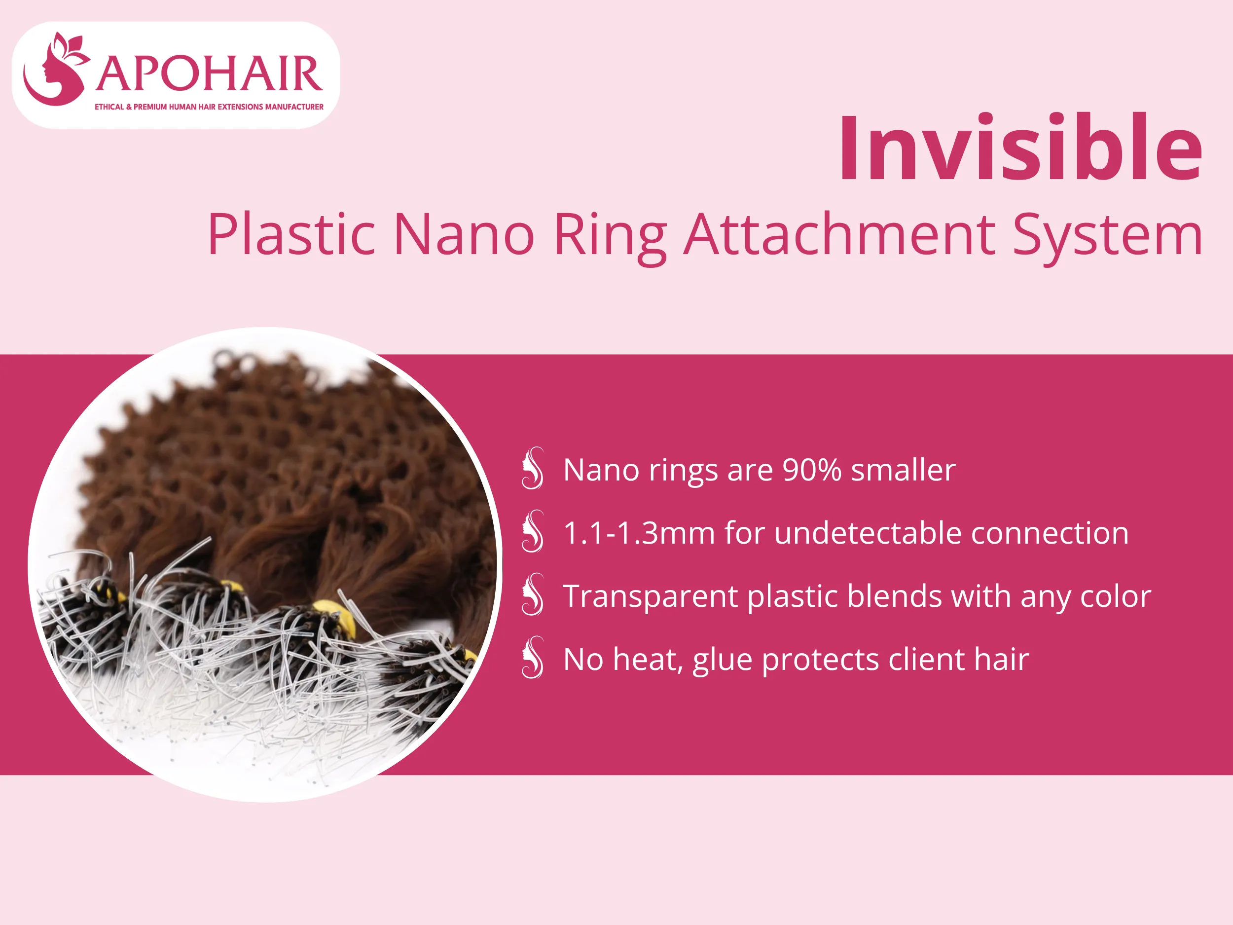 Our nano rings measure 90% smaller than standard micro rings—just 1.1-1.3mm in diameter