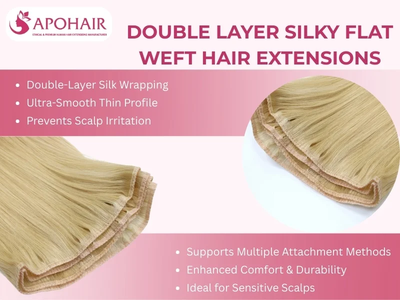 Double Layer Silky wefts hair extensions