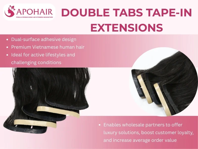 double tabs tape in extensions