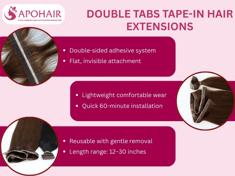 double taps tape in hair extensions