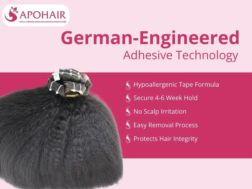 German Engineered Adhesive For Kinky Straight Normal